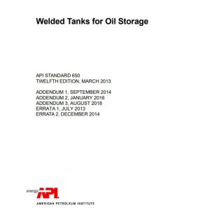 api 650 12th edition welded steel tanks for oil storage pdf